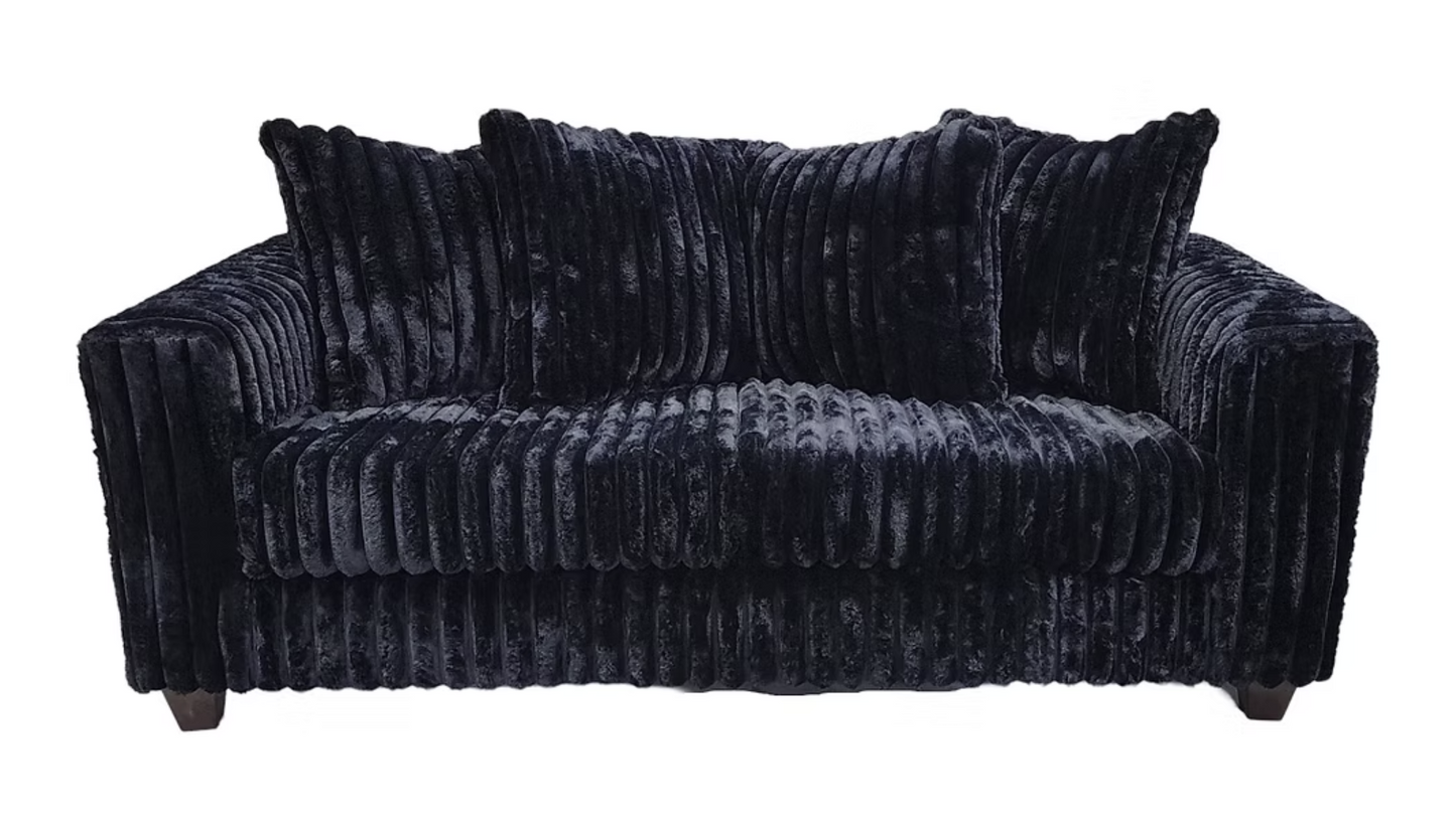 S300 Gia Black Stripe Fabric Sofa & Loveseat