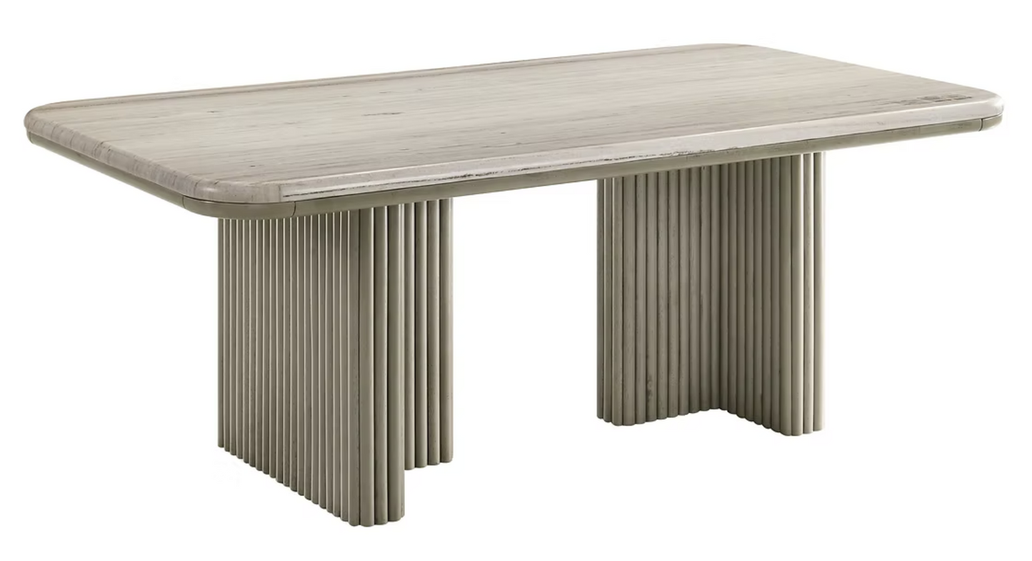 7pcs D1300 Adriana Wood & Marble Dining Set