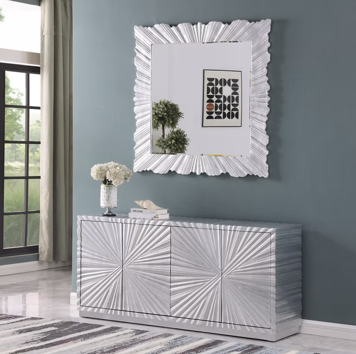 A-C10 Selene Silver Leaf Console