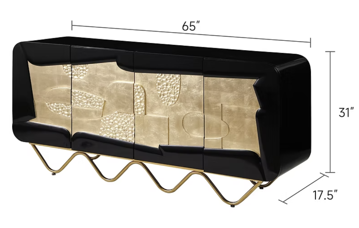 A-C14 Adora Black & Gold Console Table