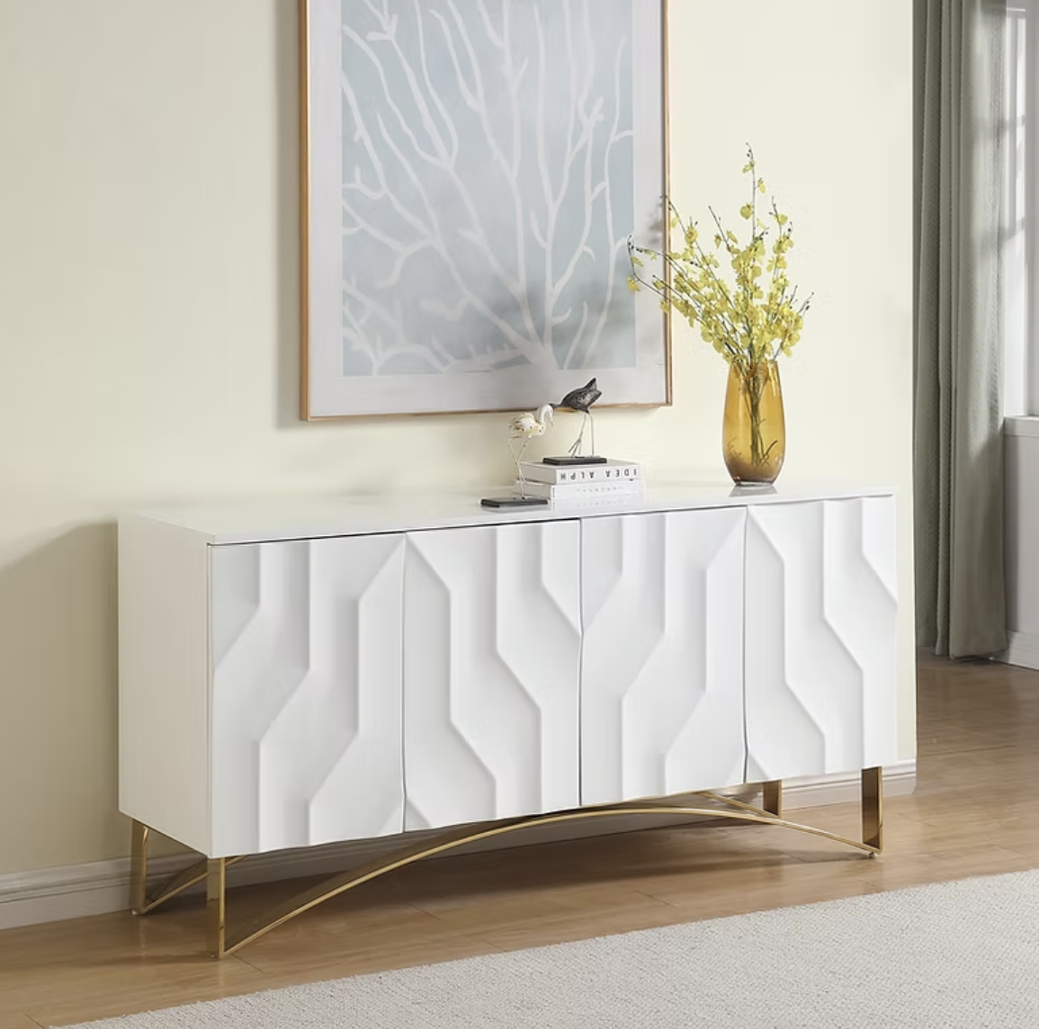 A-C07 Bianca White Console Table