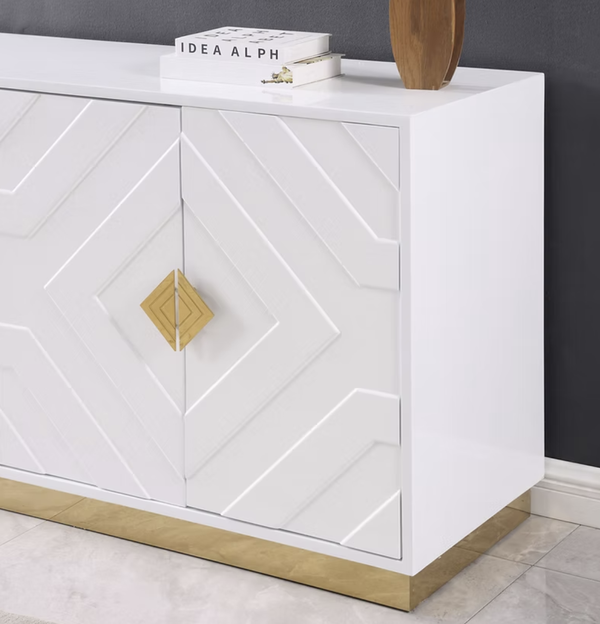A-C13 Paros White Console Table