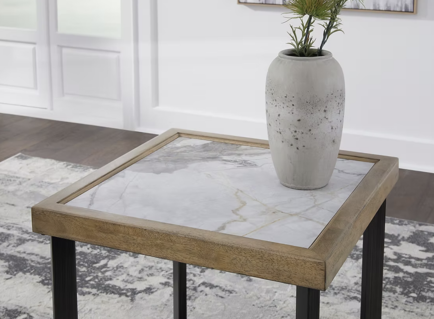 Ashley T632-2 Montia Marble Top End Table