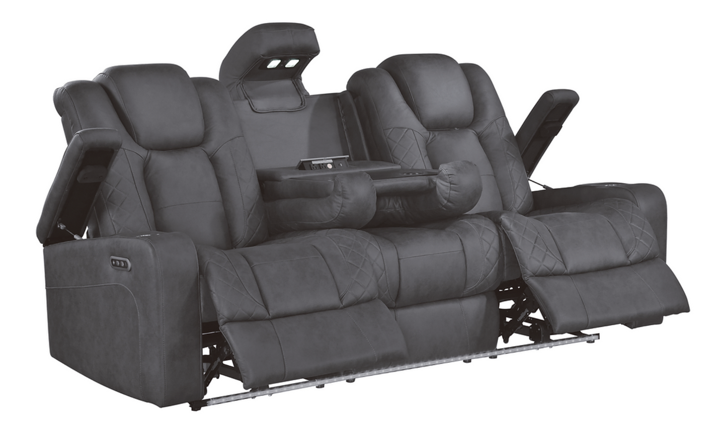 S9304 Ashley Grey Power Reclining Sofa Set