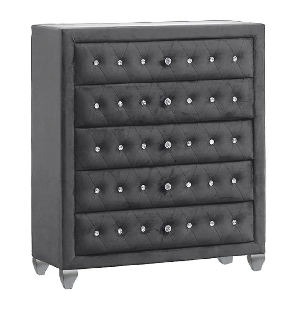 5pcs or 4pcs B2030 Divina Grey Diamond Bedroom Set