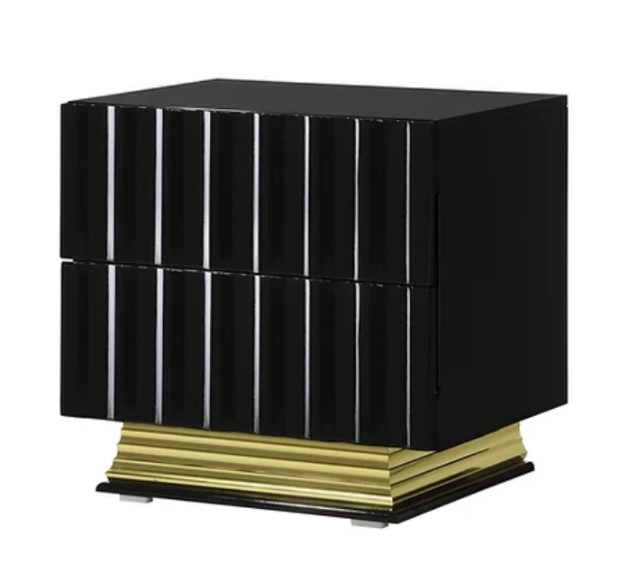 4pcs B84 Lila Black & Gold Bedroom Set