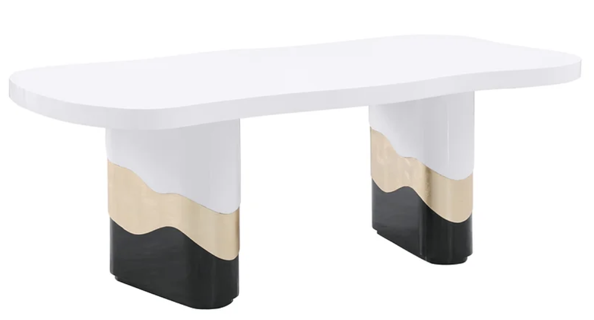 7pcs D901 Orion White & Black Dining Set