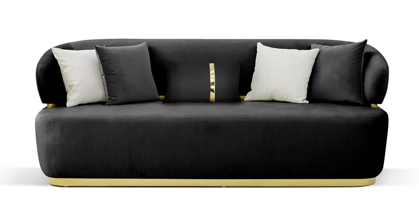 S906 Eden Black Sofa & Loveseat