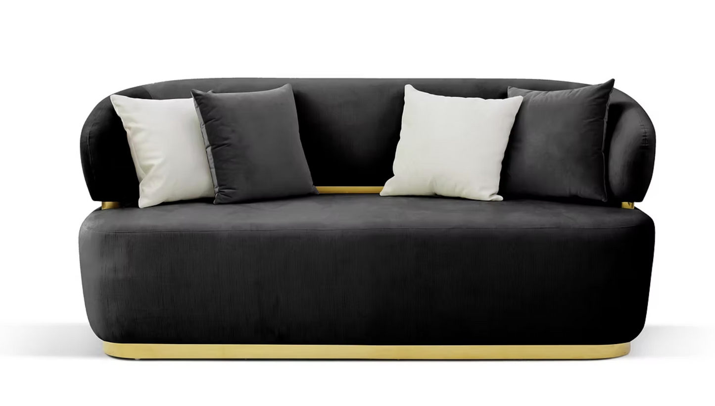 S906 Eden Black Sofa & Loveseat