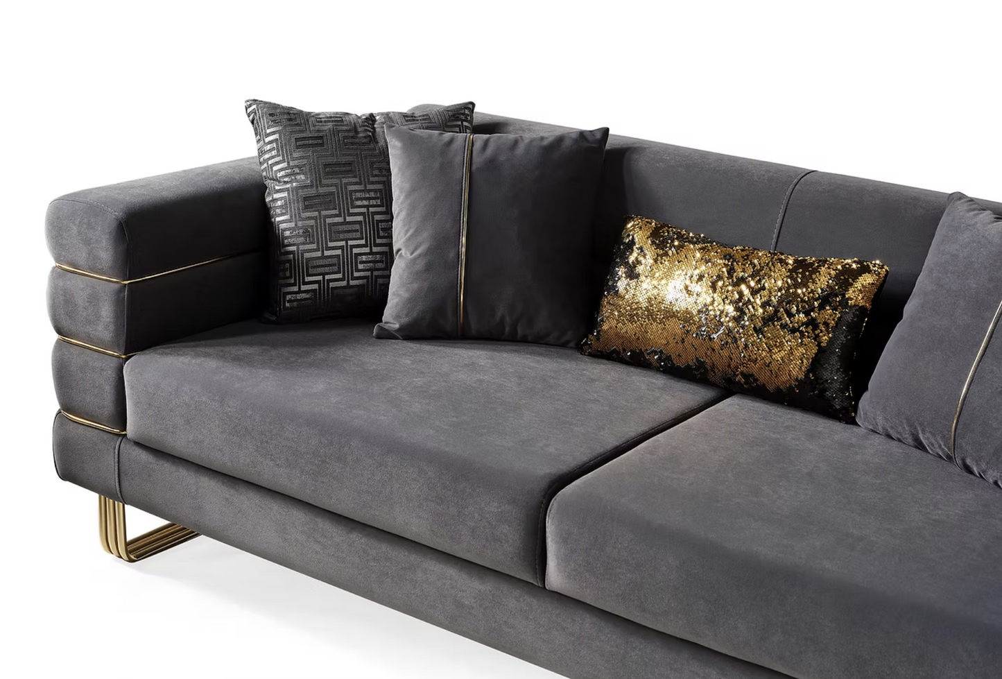 Luma Grey Velvet Sofa & Loveseat