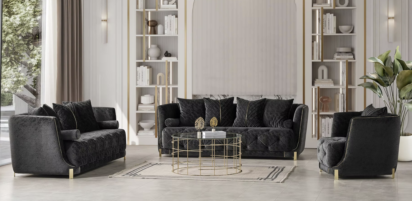 3pcs or 2pcs Elit Charcoal Sofa, Loveseat & Chair