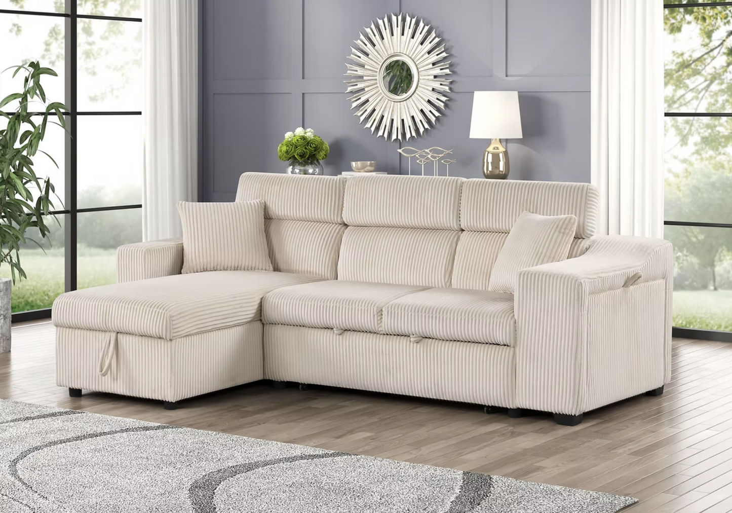 S8978 Bonaterra II Beige Corduroy Sectional