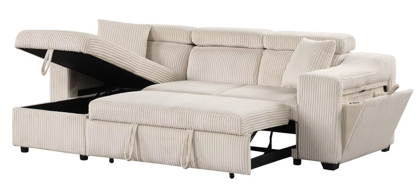 S8978 Bonaterra II Beige Corduroy Sectional