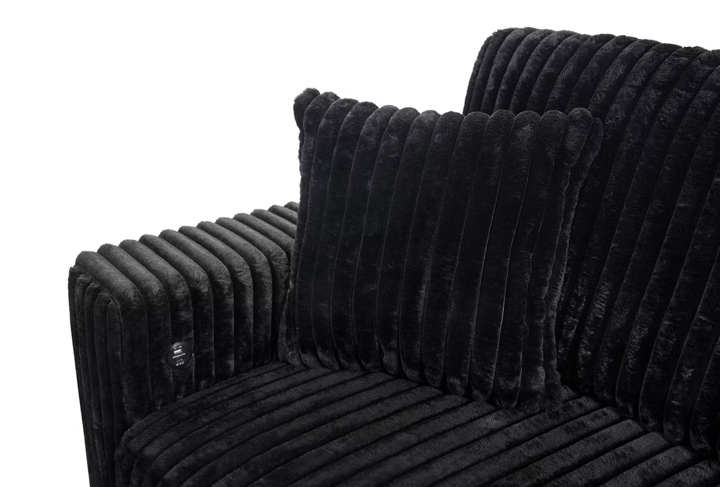 S3661 Raha Black Strip Soft Fabric Sectional