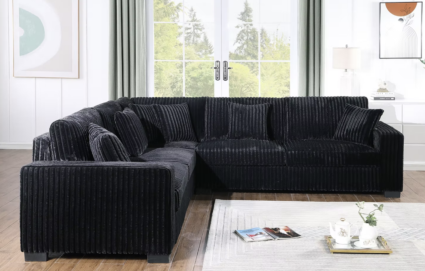S861 Comfy II Black Oversized Sectional