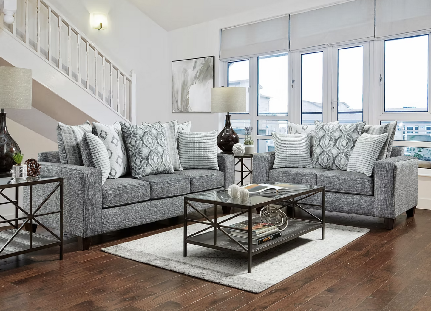 S5800 Stonewash Charcoal Sofa & Loveseat