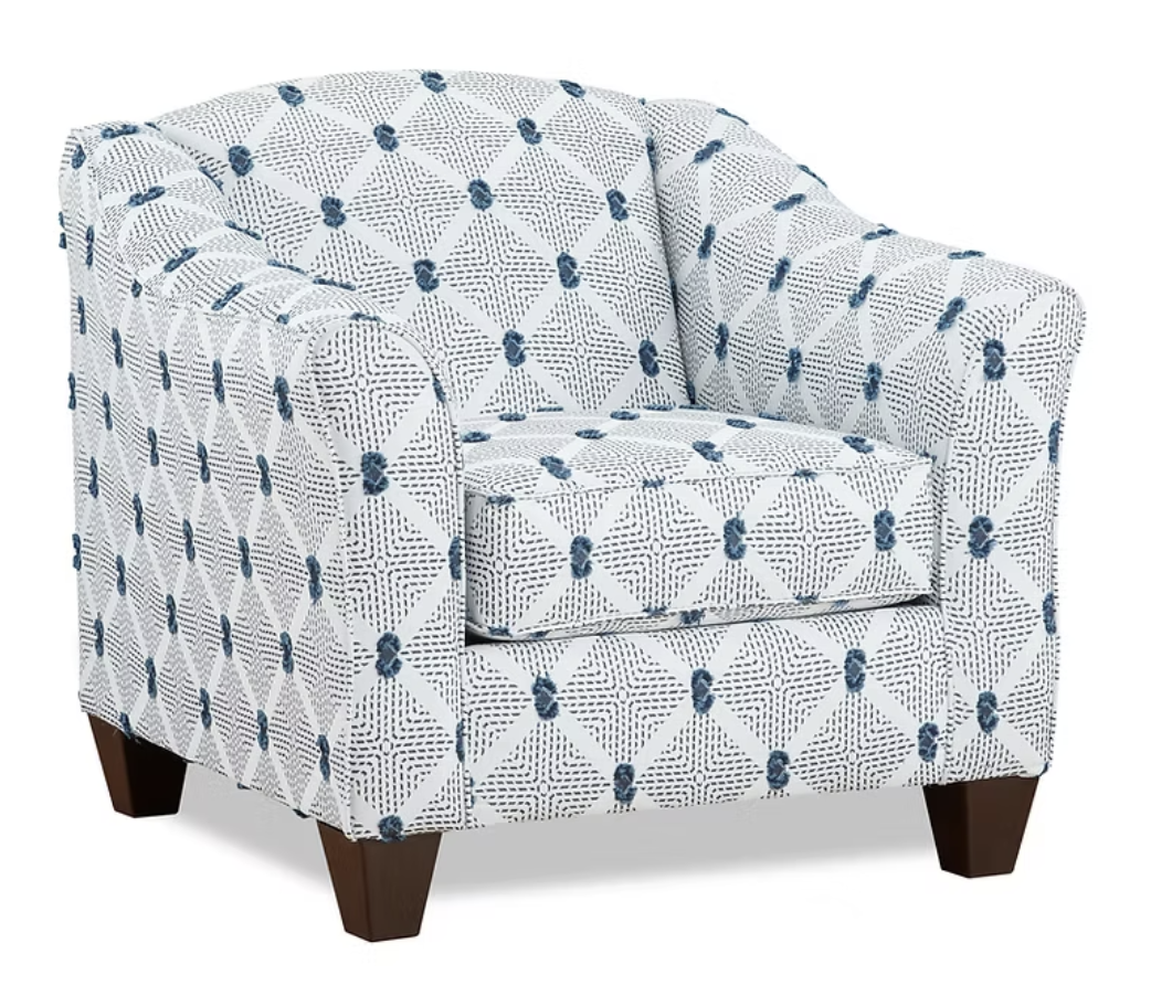 S9011 Kelly Indigo Fabric Accent Chair