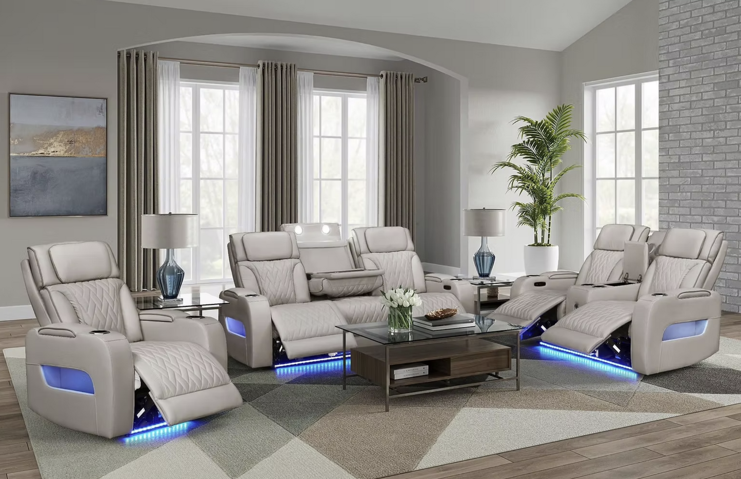 3pcs S2024 Skyline Sand Power Reclining Sofa Set