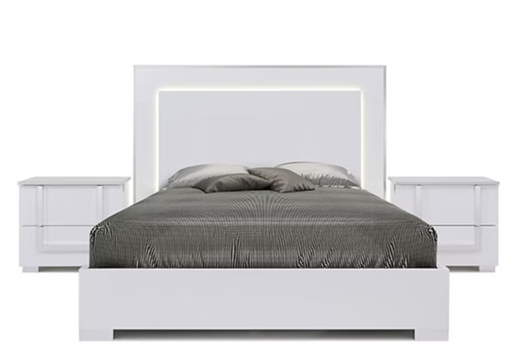 5pcs Antonella White Italian Bedroom Set