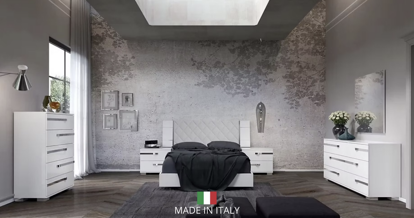 4pcs Dream Rombi White Italian Bedroom Set