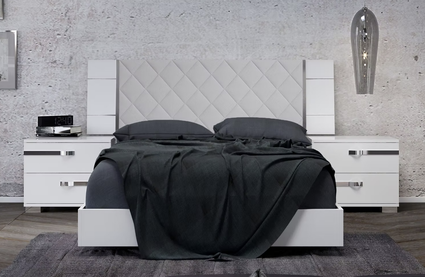 4pcs Dream Rombi White Italian Bedroom Set