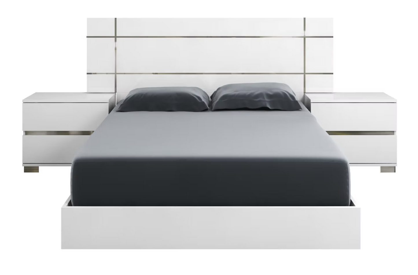 4pcs Dream King White Italian Bedroom Set