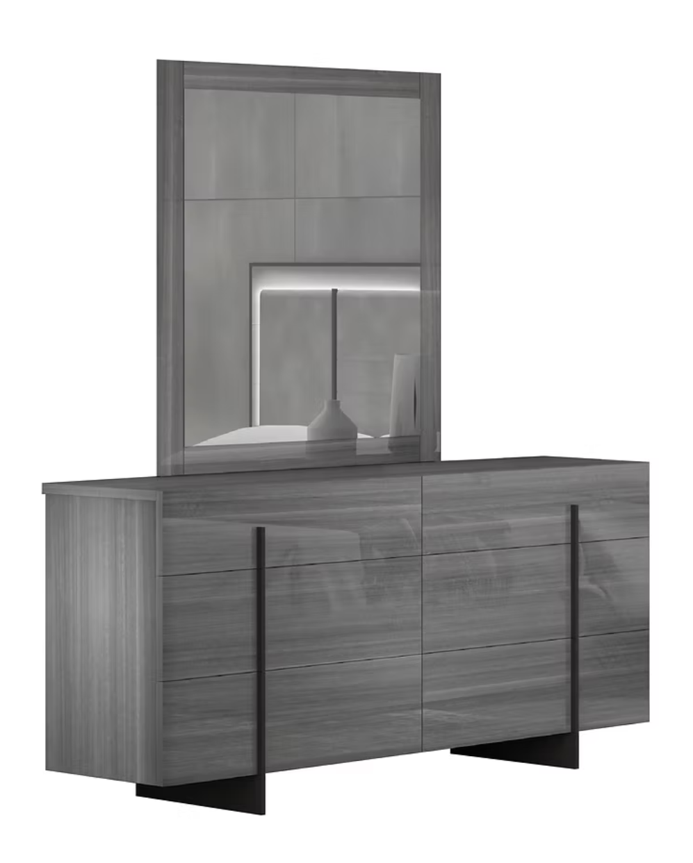 5pcs Blade Queen Grey Italian Bedroom Set