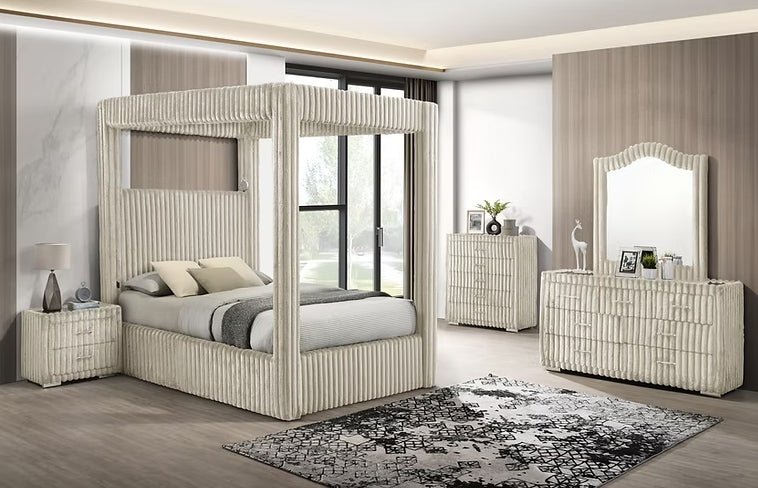 B9013 Atlam w/Henley (Cream) - King 4pcs