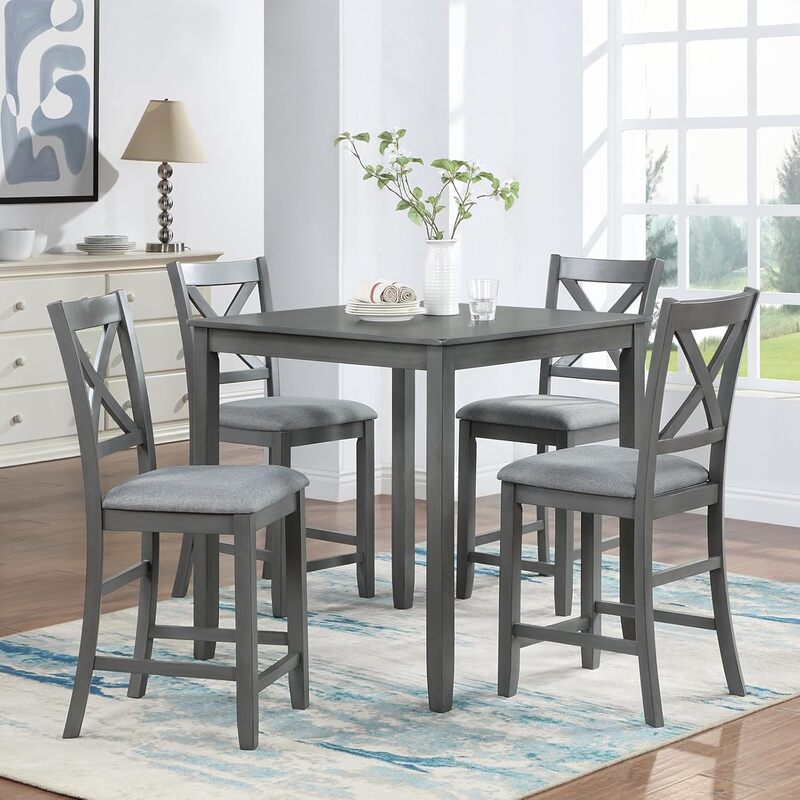 5pcs Tahoe - Grey - Pub Dining Set
