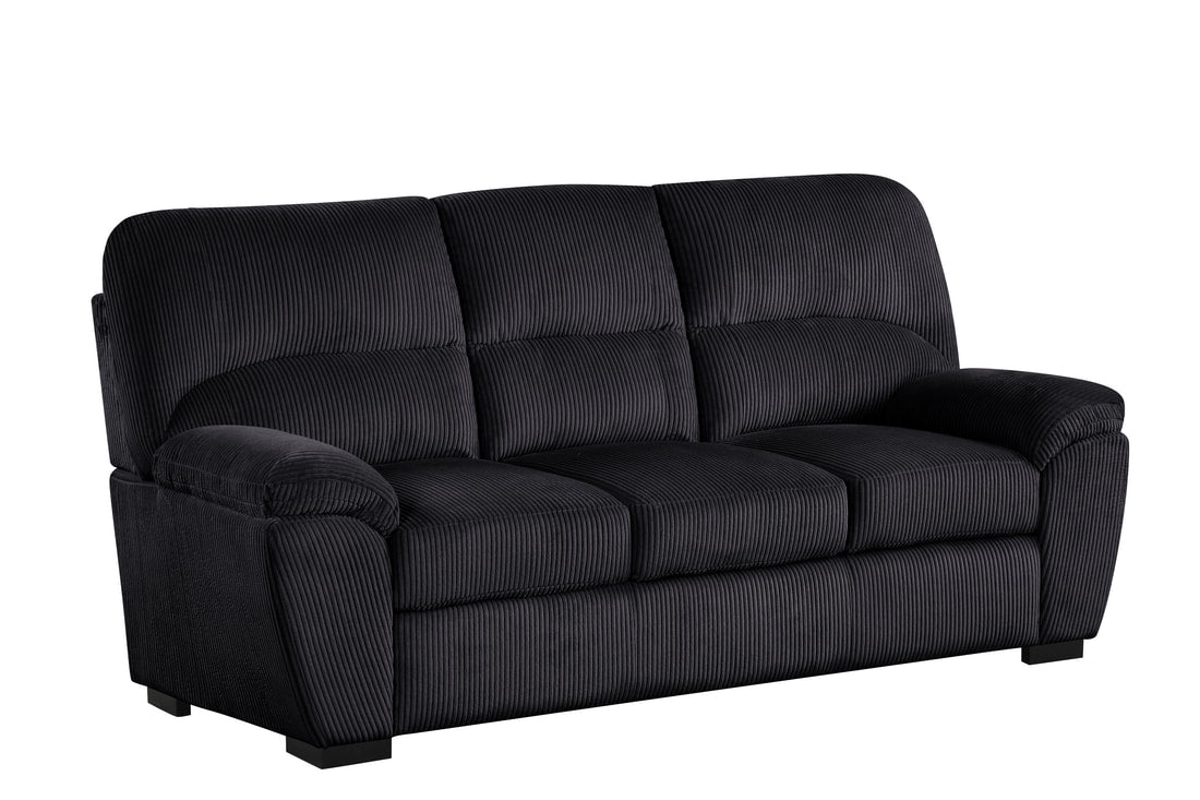 Tiffany10 Black 2PC or 3PC Sofa & Loveseat Set