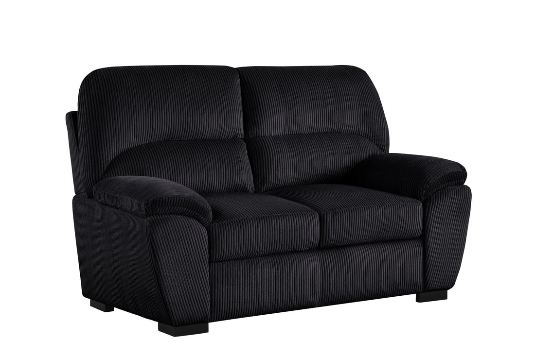 Tiffany10 Black 2PC or 3PC Sofa & Loveseat Set