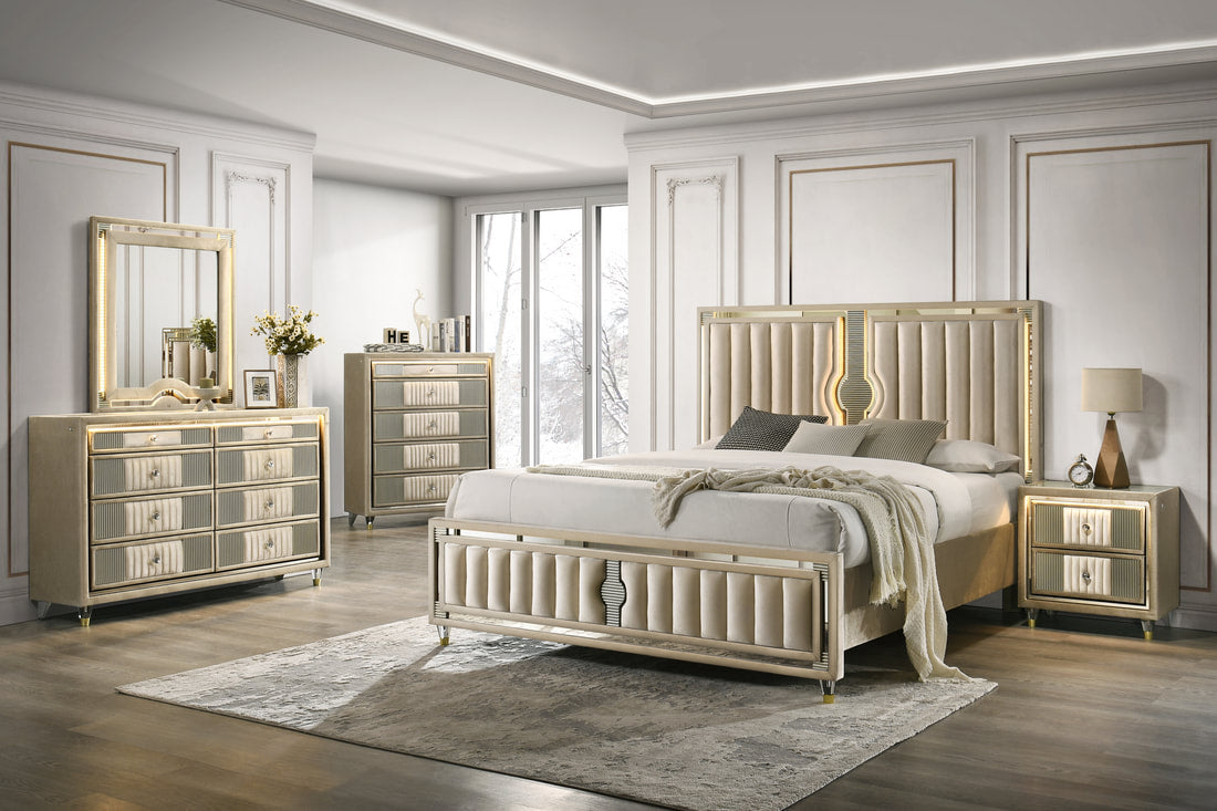5PCS or 4pcs Venetian Platform Bedroom Set