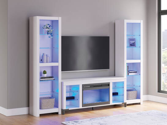 W2722 - TV Stand 59" L With Fireplace (LED Lights)