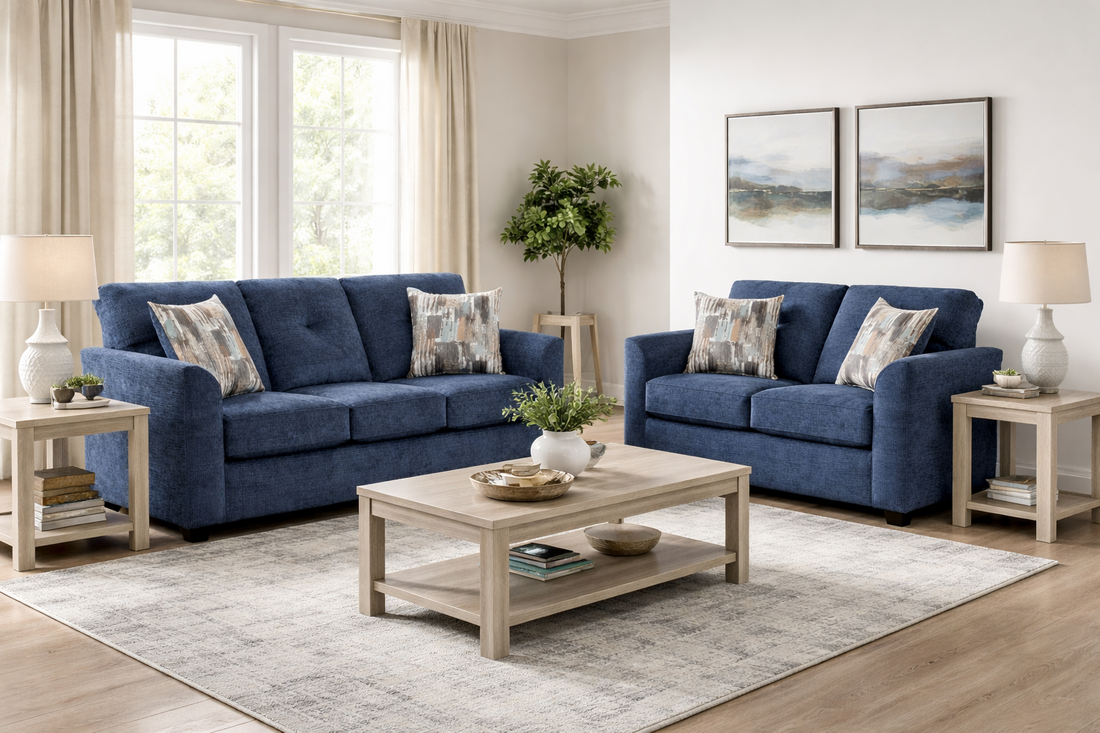 Washington 3000 Navy Sofa & Loveseat