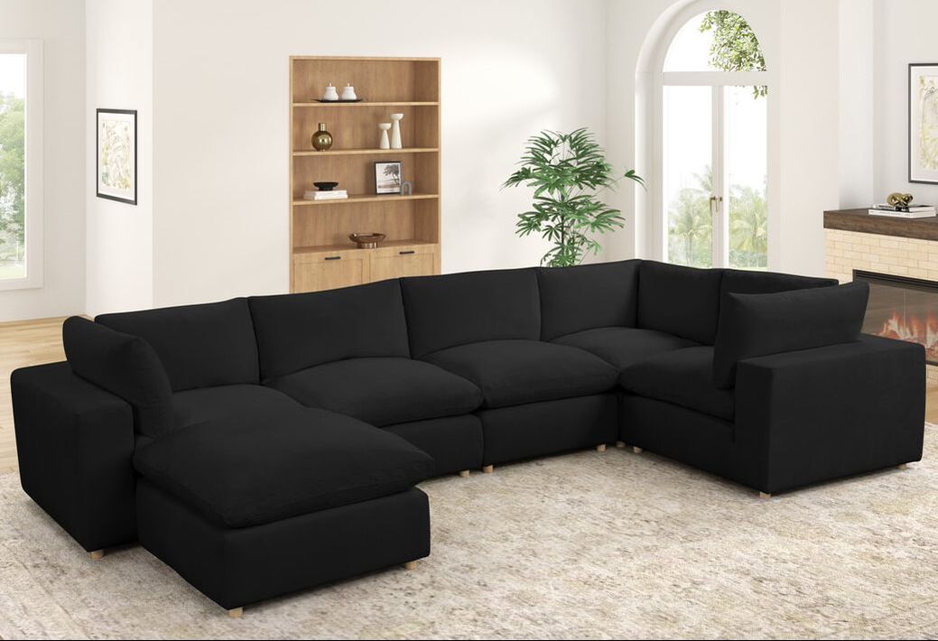XLCLOUD BLACK2 Sectional + Ottoman Set