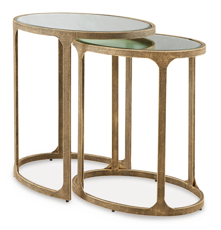 2pcs A4000624 Gold Accent Table Set