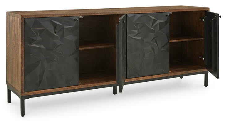 A4000649 Black & Brown Accent Cabinet