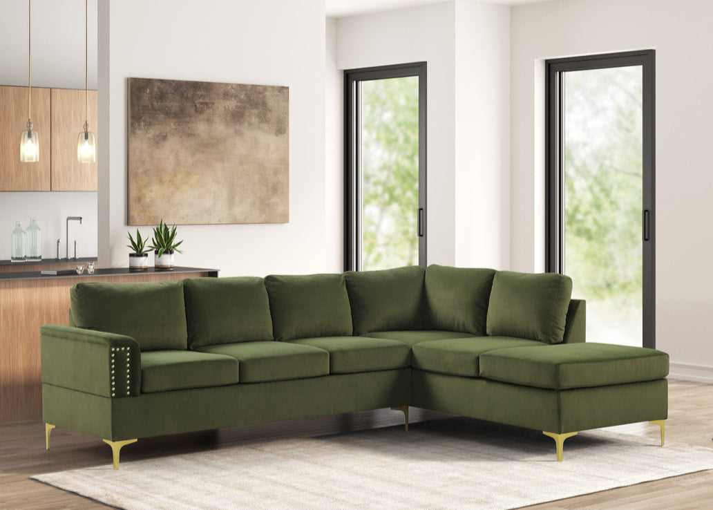 Vogue2 Olive Velvet Sectional