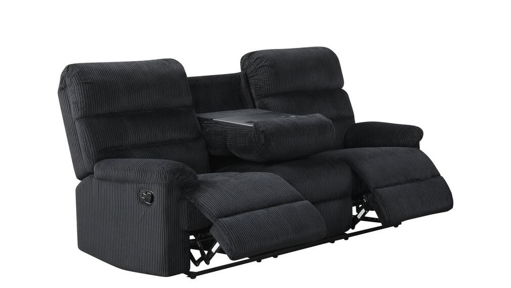 3pcs Albert Black Reclining Sofa Set