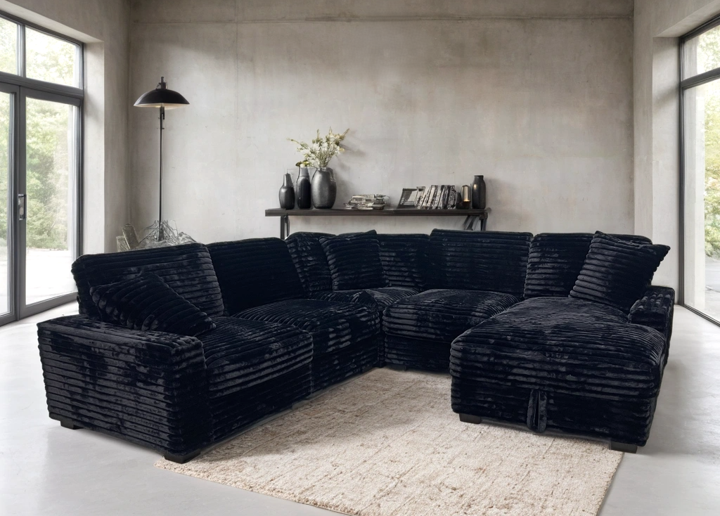 Alisson Black Oversized Sectional