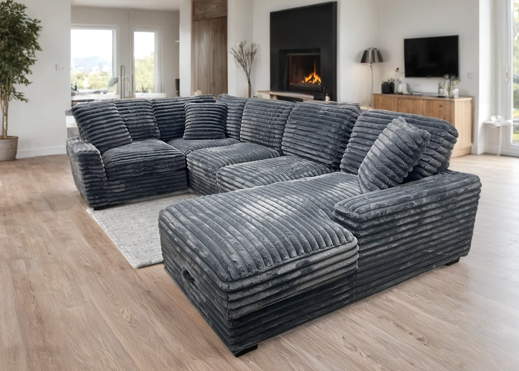 Alisson Charcoal Oversized Sectional