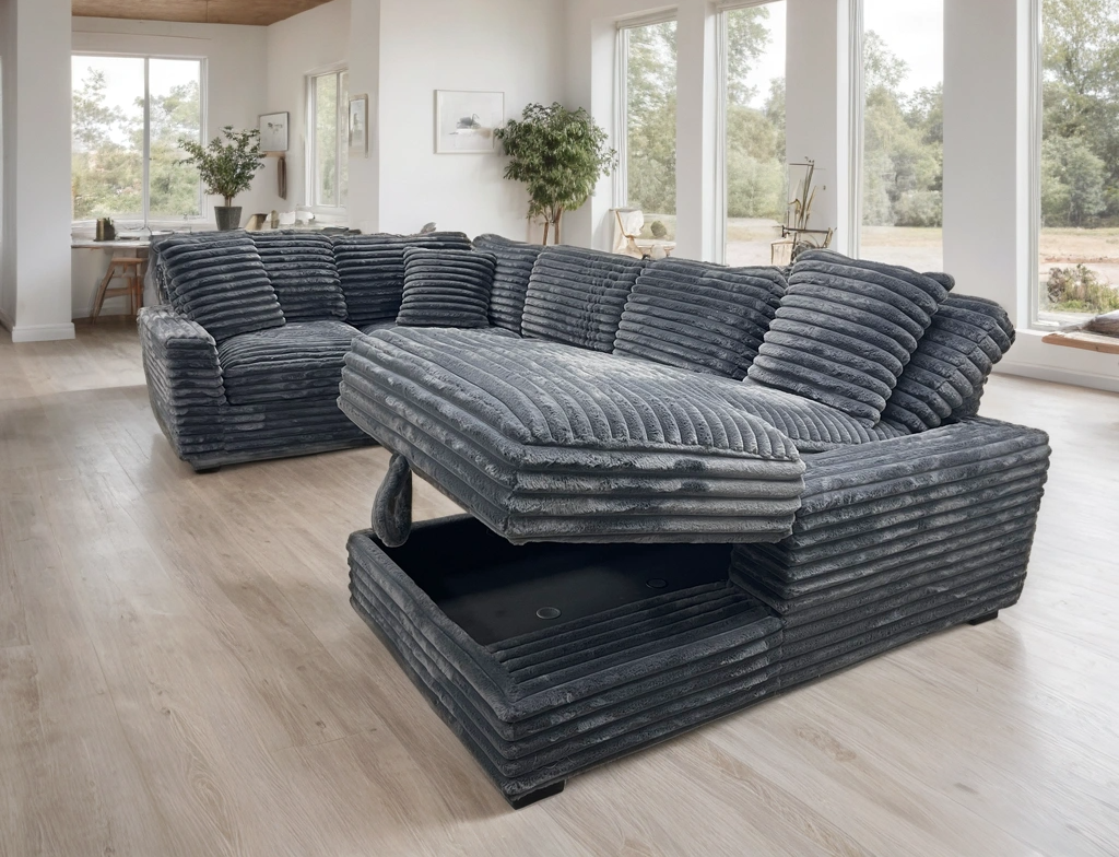 Alisson Charcoal Oversized Sectional