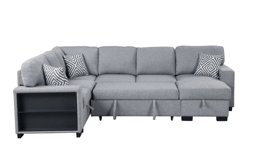 Atlantic Grey Sectional With Pull-Out Bed
