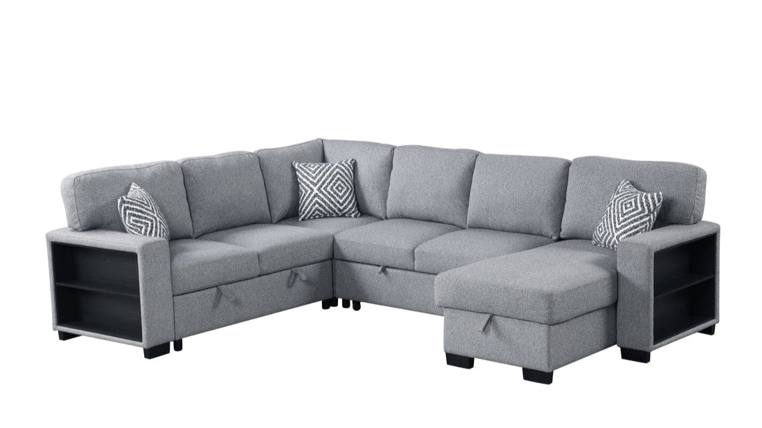 Atlantic Grey Sectional With Pull-Out Bed