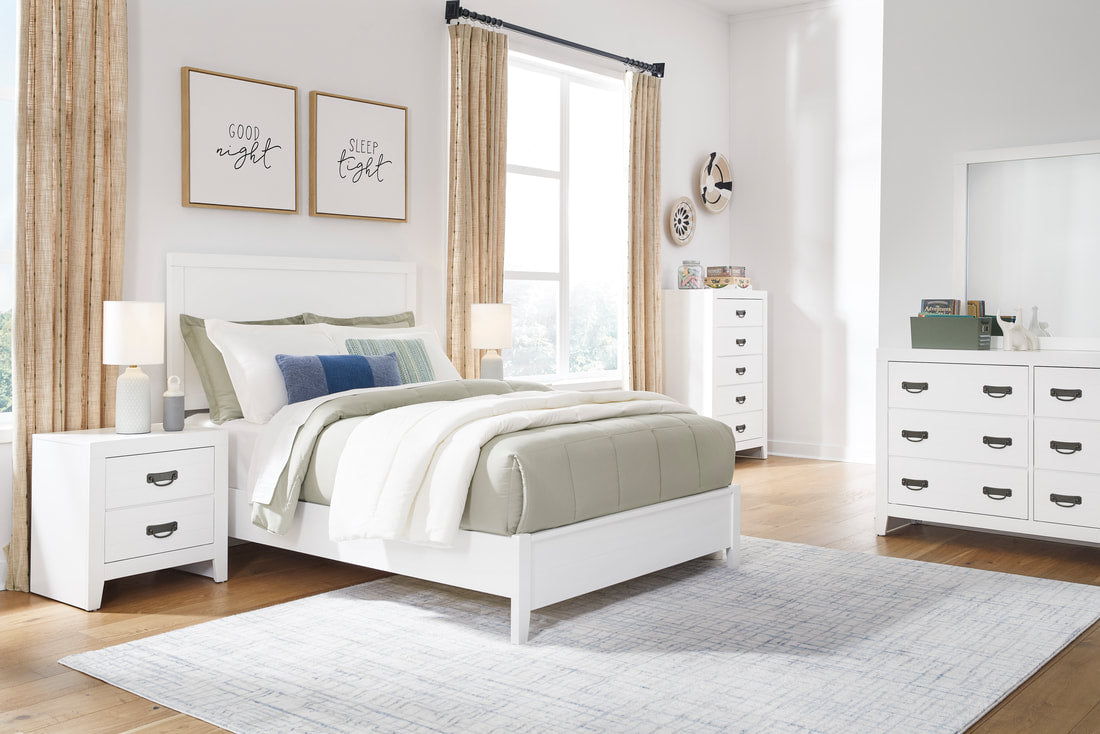 5pcs or 4pcs Ashley B427 White Wood Finish Bedroom Set