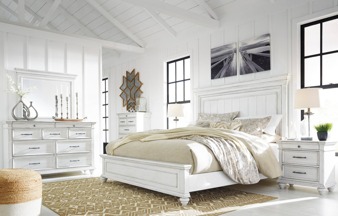 5pcs Ashley B777 Whitewash Bedroom Set