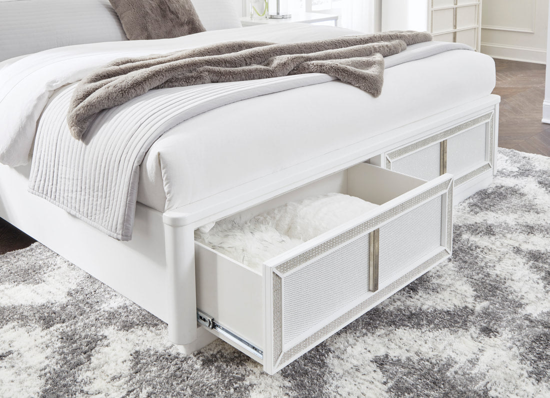 5pcs Ashley B822 White LED Bedroom Set