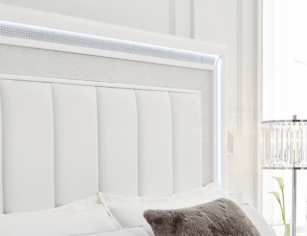 5pcs Ashley B822 White LED Bedroom Set