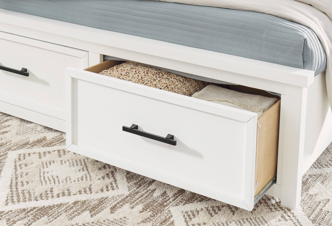 5pcs B844 White Wood Finish Bedroom Set