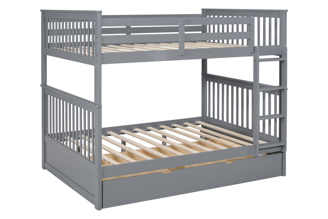 BB33 Grey Full/Full Bunk Bed w/Twin Trundle